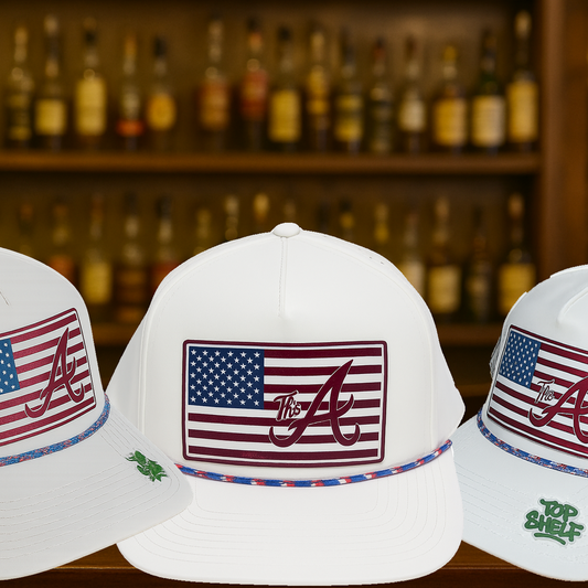 The A American Flag on Branded Bills red/white/blue rope hat